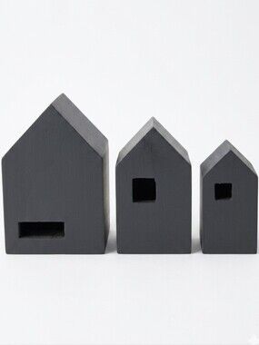 Hearth & Hand Magnolia Black Wooden Nesting Houses Home Decor